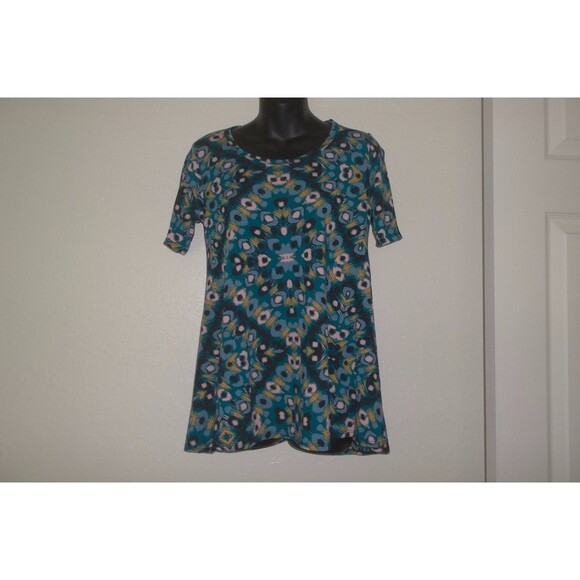 LulaRoe Short  Sleeve Perfect Top Tunic Multi color Size XXS - Picture 1 of 5